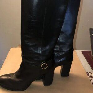 TODS Gomma Block-Heel Leather Knee-High Boots